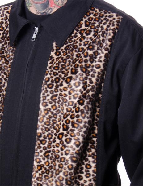 Leopard Panel Black Jacket