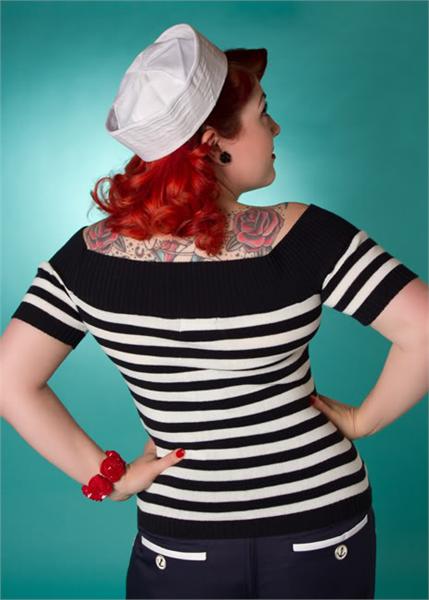 Nautical Nancy Navy Stripe Top (UK8)