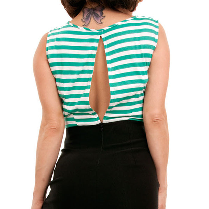 Sally Mint Stripe Pencil Dress (UK10/12)