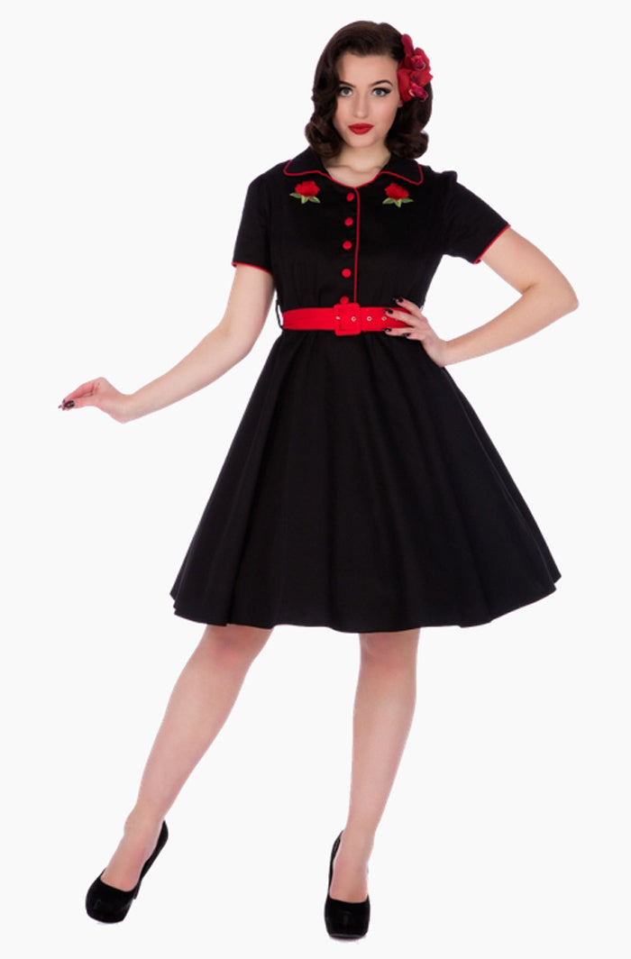 Sherry Rose Black Swing Dress (UK8)