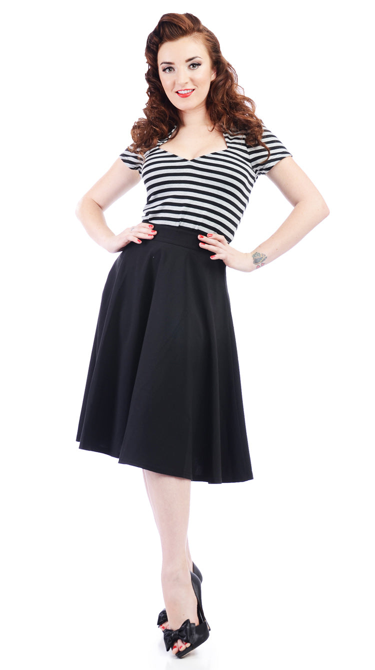 Sneaky Black and White Striped Top (UK14)