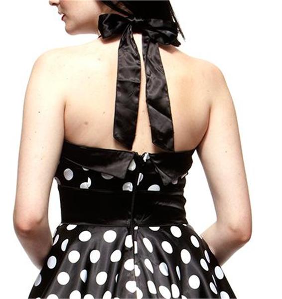 Vera Black and White Polka Dot Swing Dress (UK10)