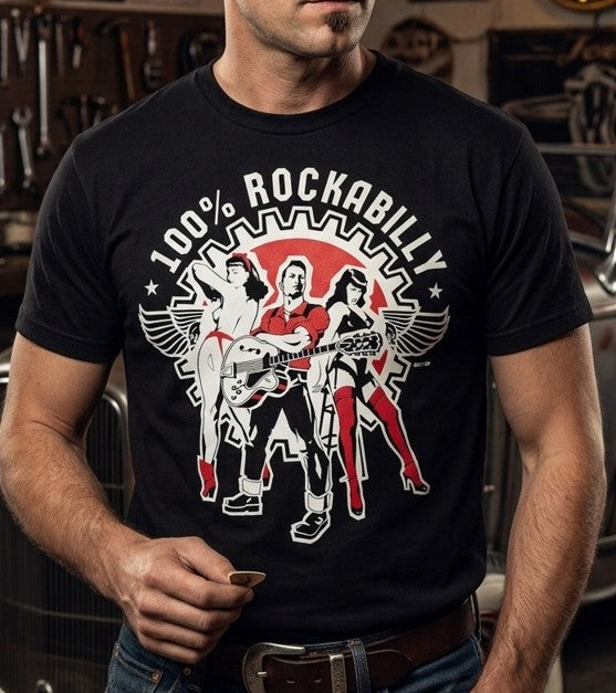 100% Rockabilly T-Shirt (sizes: SMALL or Girls Slim-Fit Medium)