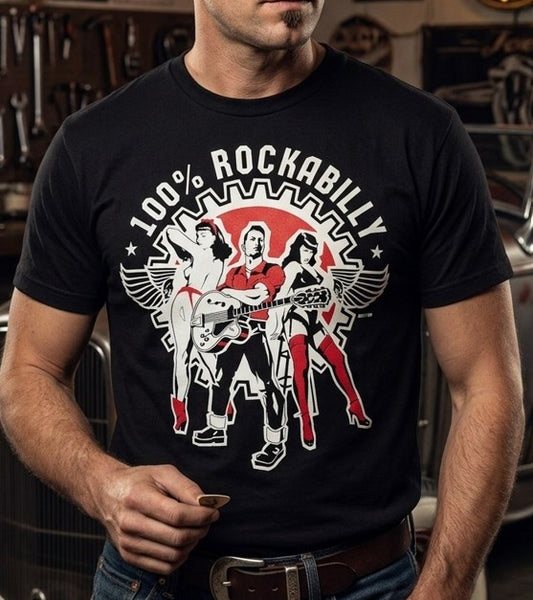 100% Rockabilly T-Shirt (sizes: SMALL or Girls Slim-Fit Medium)
