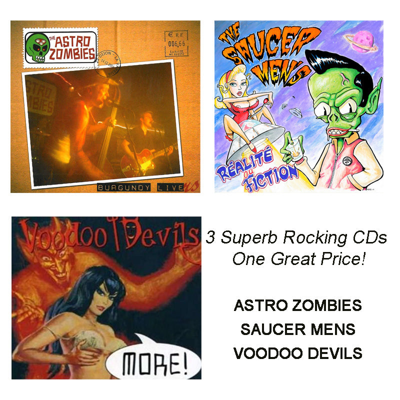 Psychobilly : Astro Zombies / Voodoo Devils / Saucermens 3 CDs