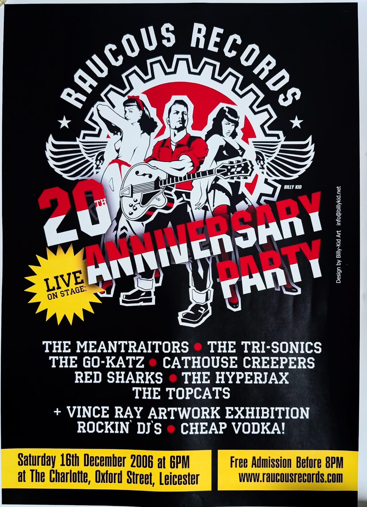 Raucous Records 20th Anniversary Party Poster