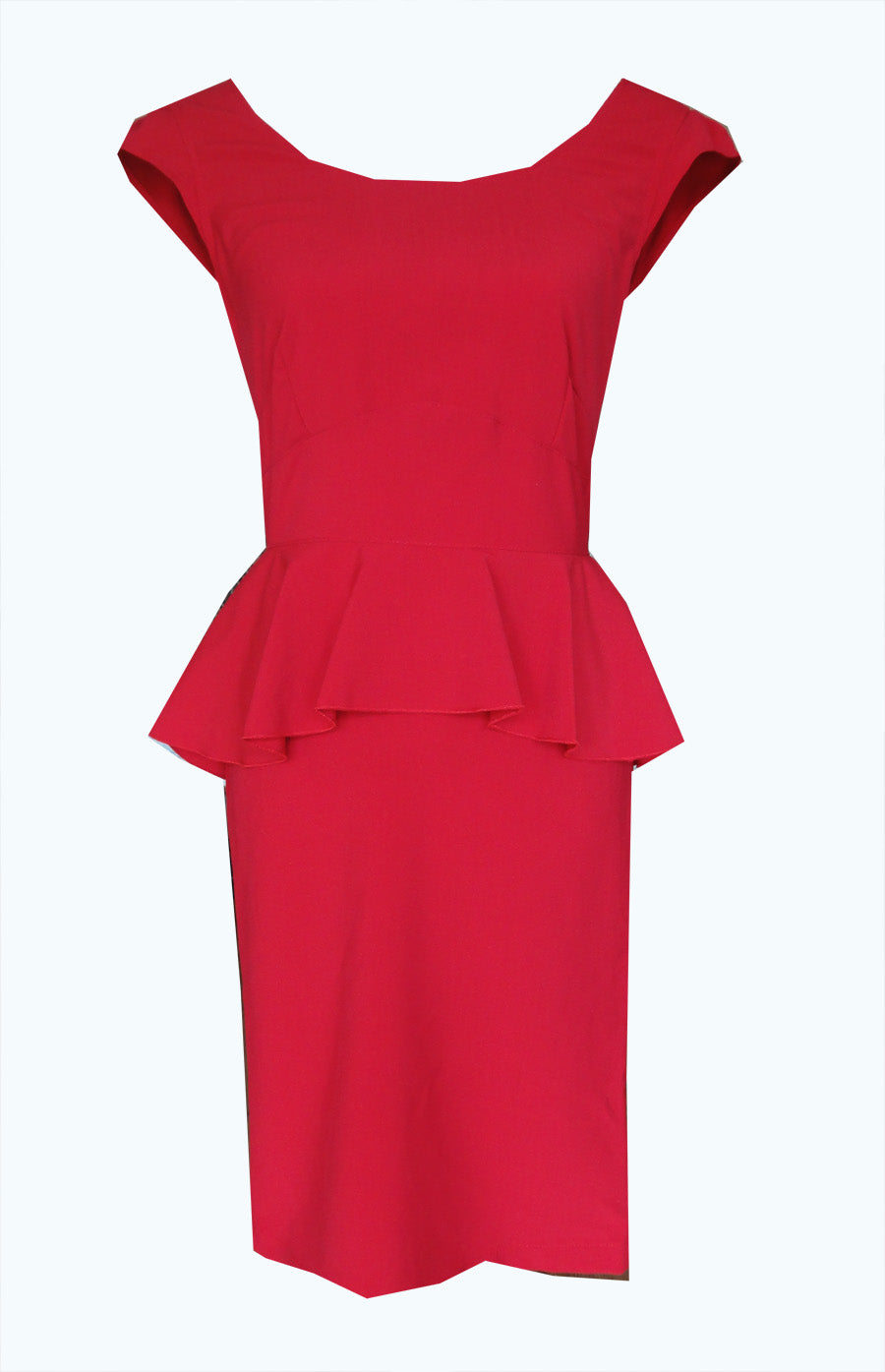 Alice Peplum Red Dress (UK8/10/12/14)