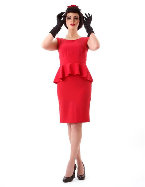 Alice Peplum Red Dress (UK8/10/12/14)