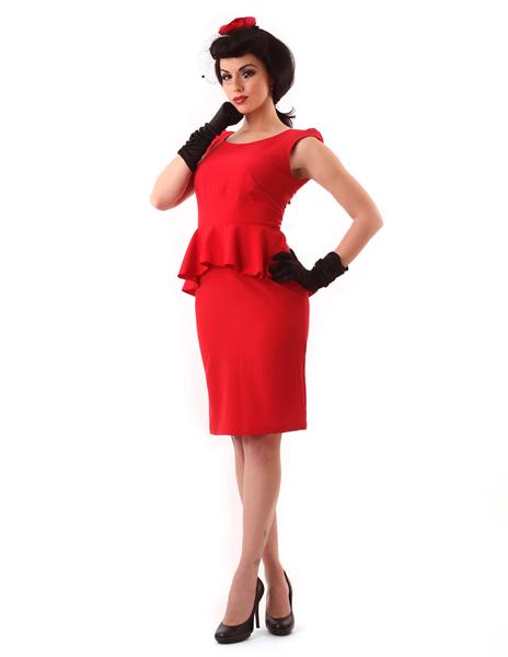 Alice Peplum Red Dress (UK8/10/12/14)