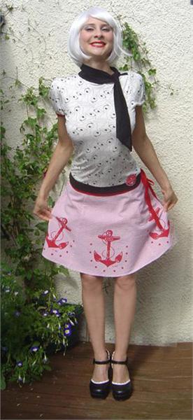 Anchor Nautical Circle Skirt (UK8/UK10/UK12/UK14)