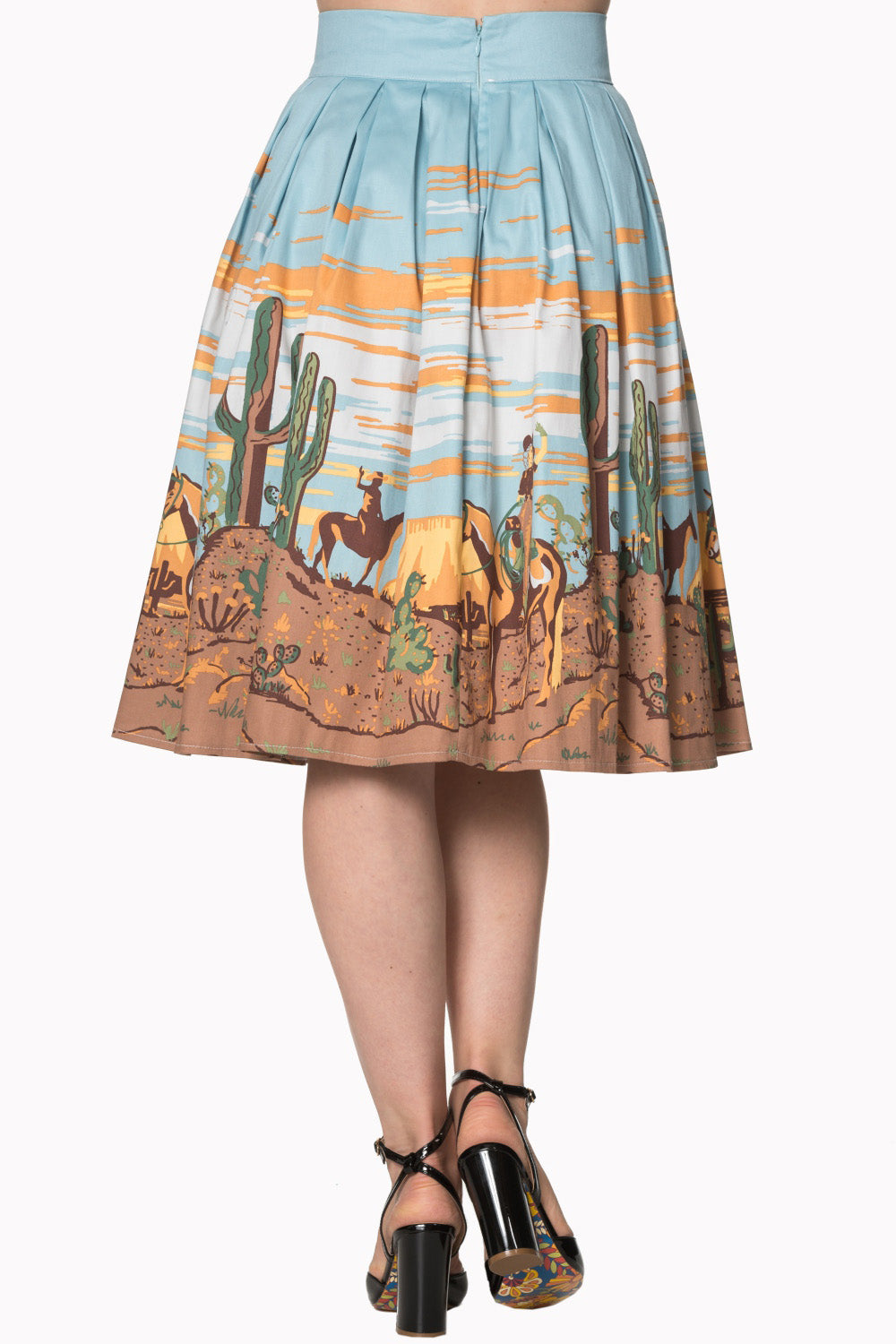 Arizona Blue 1950s Style Circle Skirt (UK12)