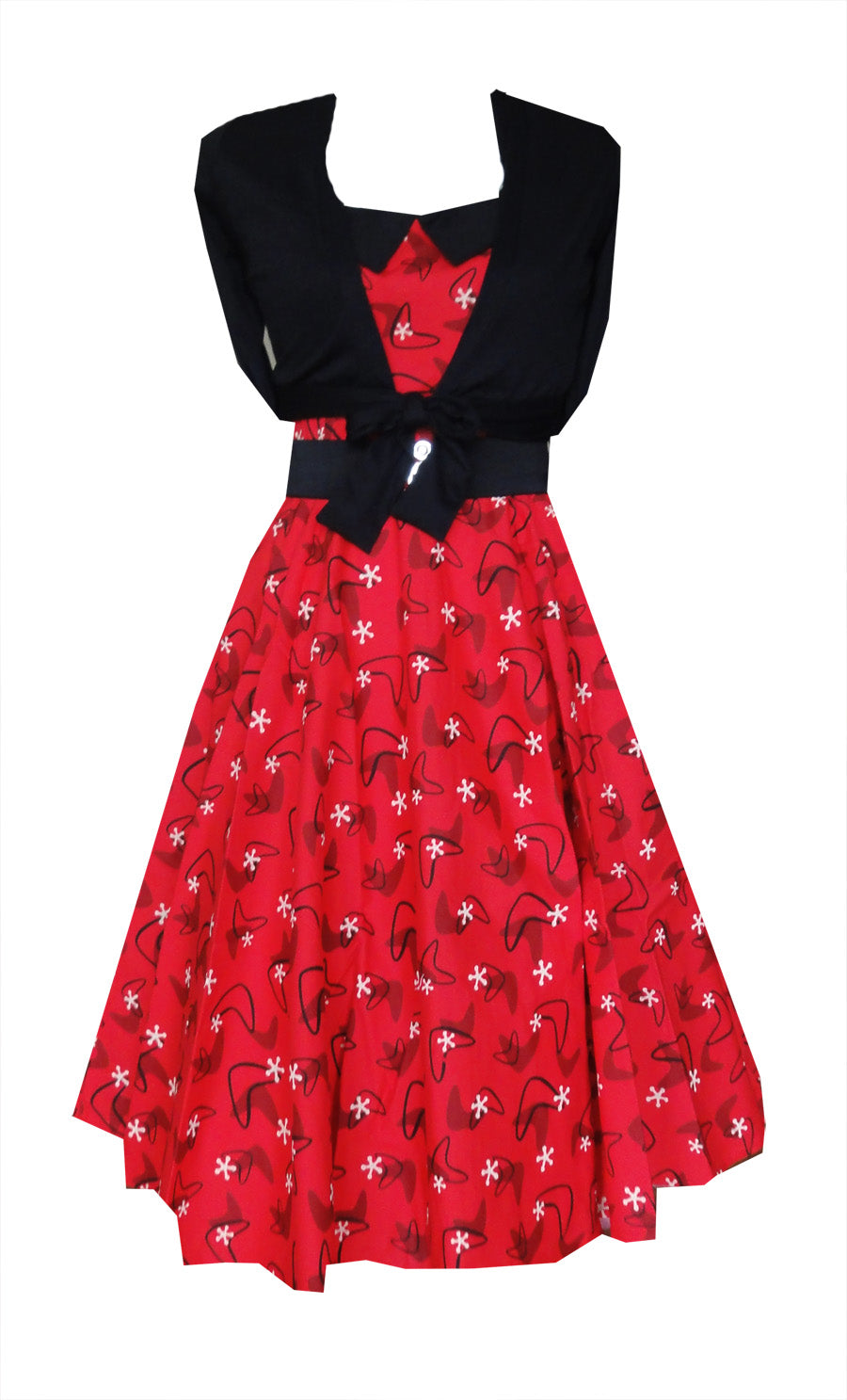 Atomic 50s Full Circle Red Swing Dress (UK8/10)