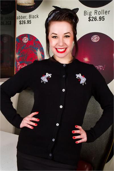 Atomic Black Cardigan (UK8/UK10/UK14)