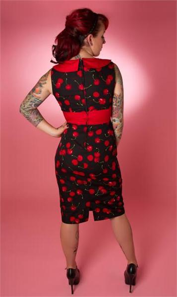Audrey Red Cherry Print Dress (UK8)