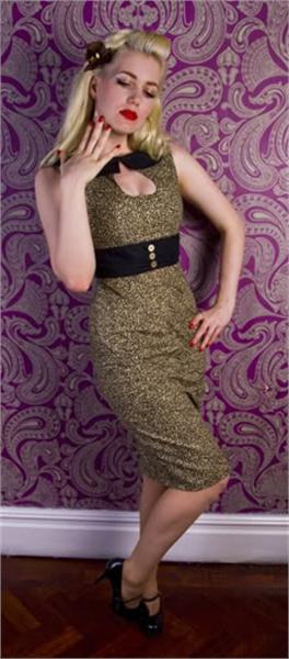 Audrey Leopard Print Pencil Dress (UK6)