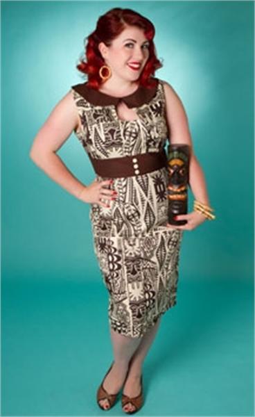 Audrey Hawaiian Pencil Dress (UK8/10)