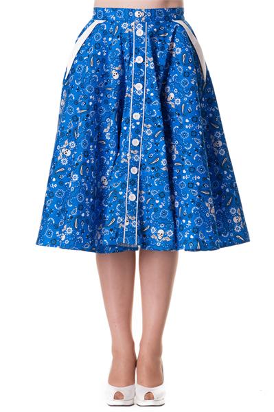 Bandana Blue Swing Circle Skirt (UK8/UK10)