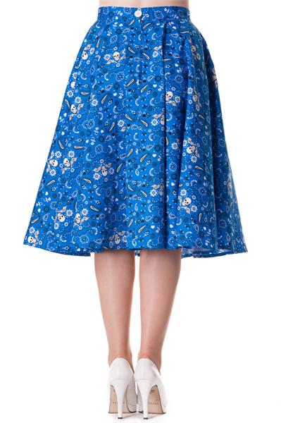 Bandana Blue Swing Circle Skirt (UK8/UK10)