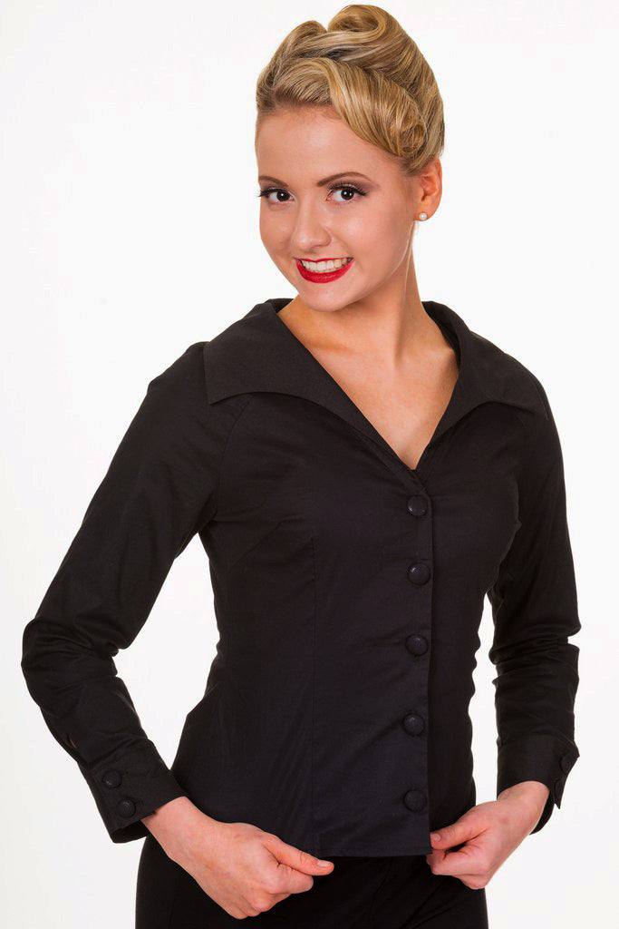 Wide Collar Fitted Shirt (UK8/UK10/UK12/UK14)