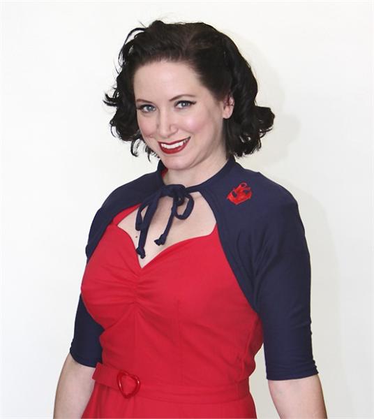 Navy Blue Anchor Bolero (UK8/UK10/UK14)