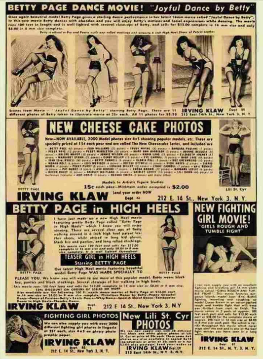 Betty Page Advert Cheese Cake Photos Poster