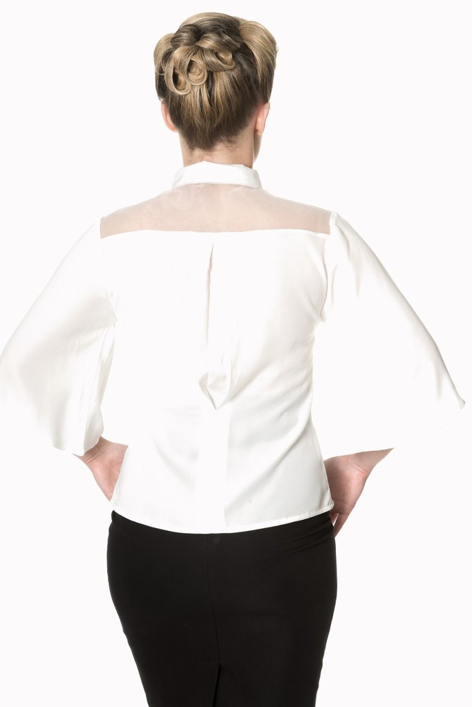 Bows Delight Oriental Style White Blouse (UK8/12/14)