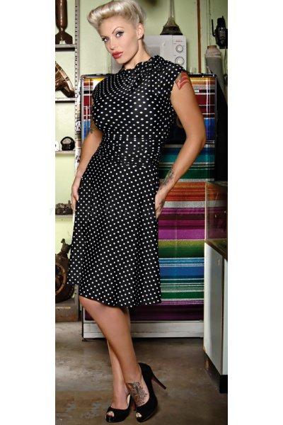 Bridget Bombshell Polka Dot Dress (UK8)