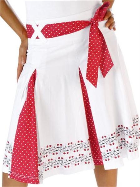 Cherry Bomb White A-Line Skirt (UK8/UK10)