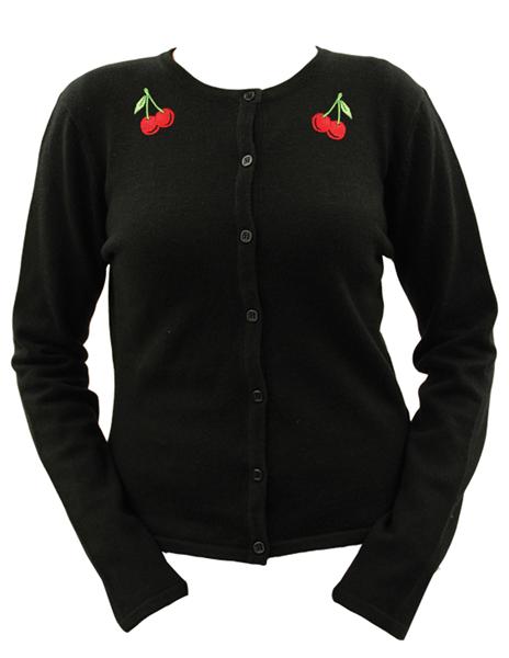 Cherry Black Cardigan (UK8/UK14)