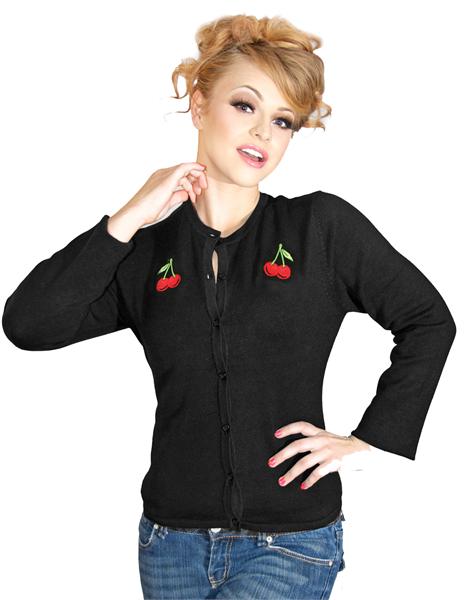 Cherry Black Cardigan (UK8/UK14)