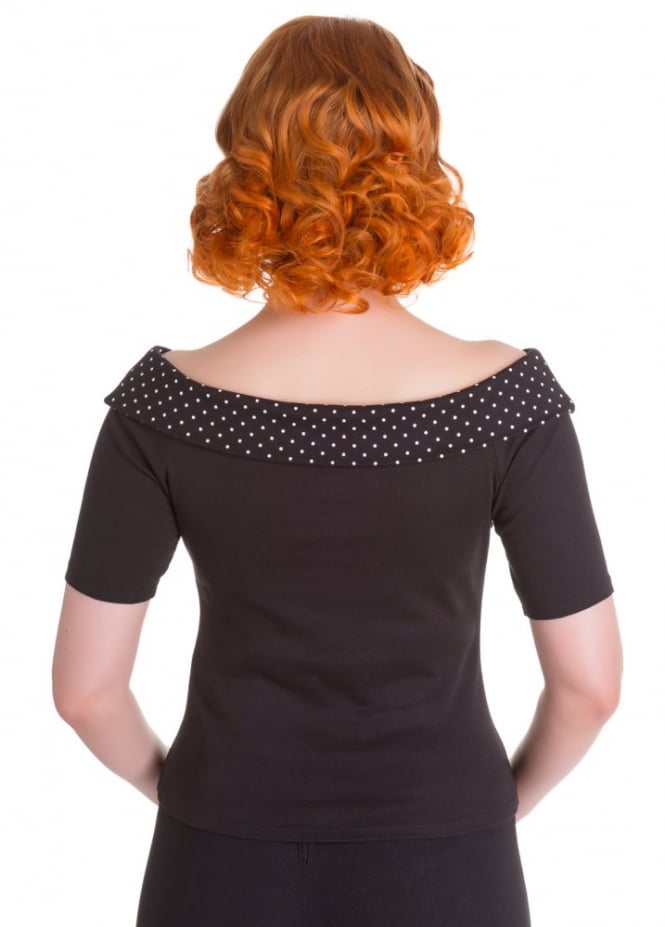 Cloe Top with a Polka Dot Collar (UK8)