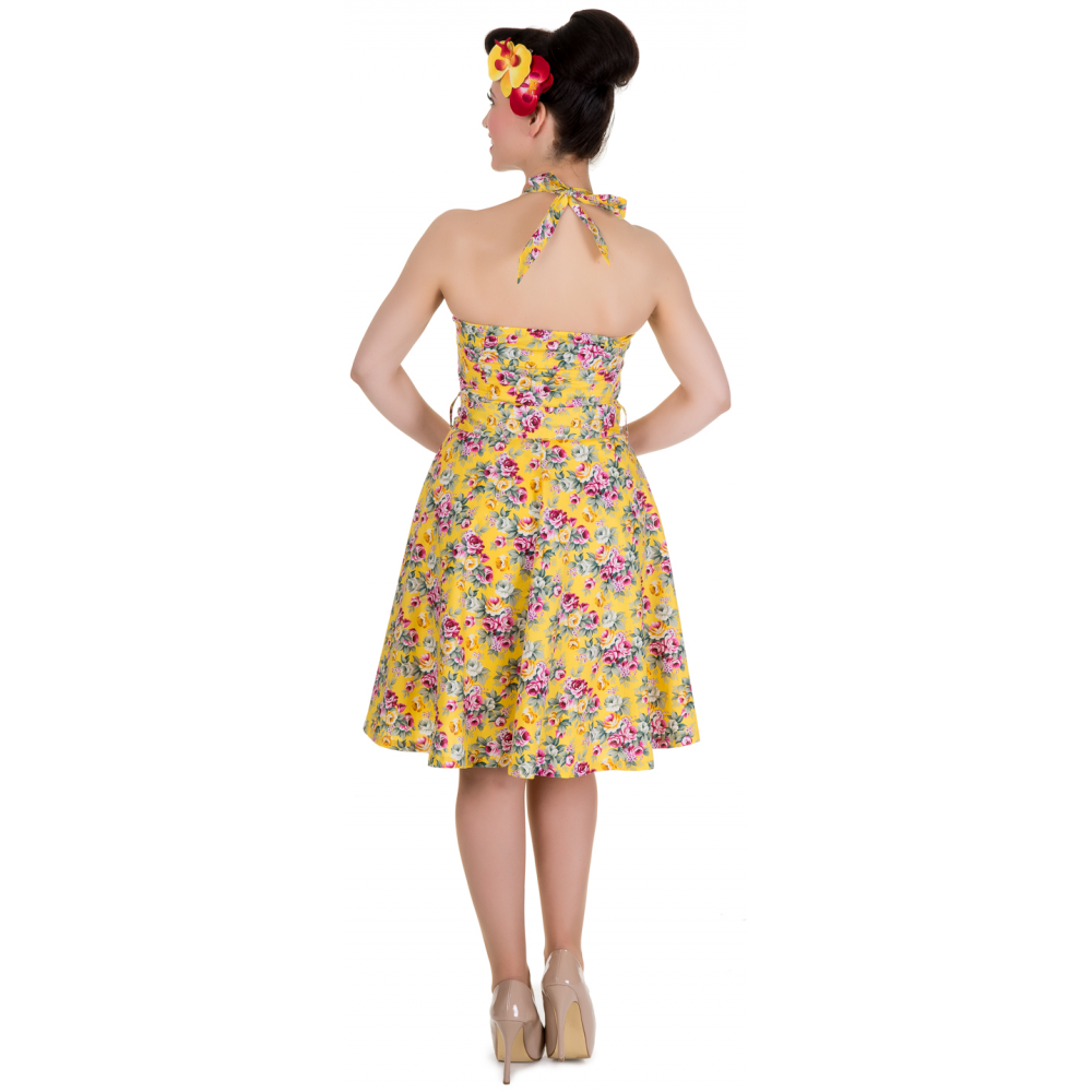 Cynthia Yellow Floral Swing Dress (UK8)