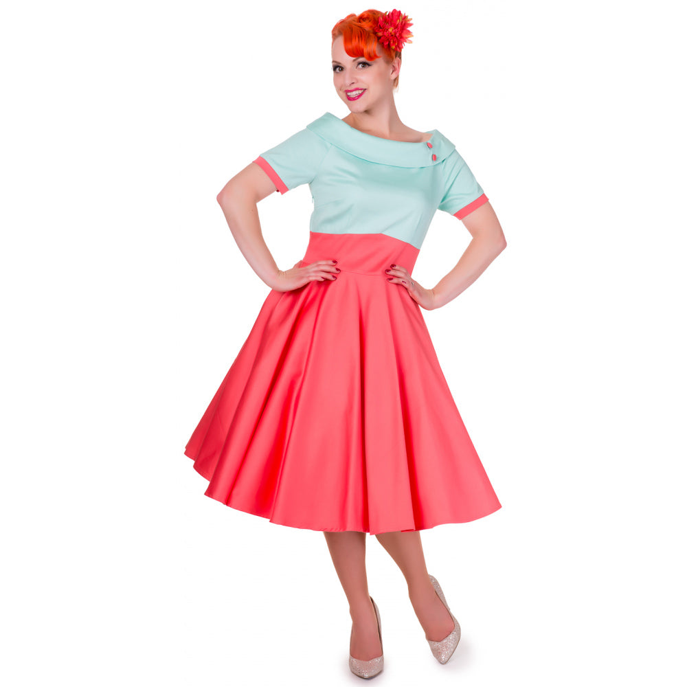 Darlene Retro Style Full Circle Swing Dress (UK8)