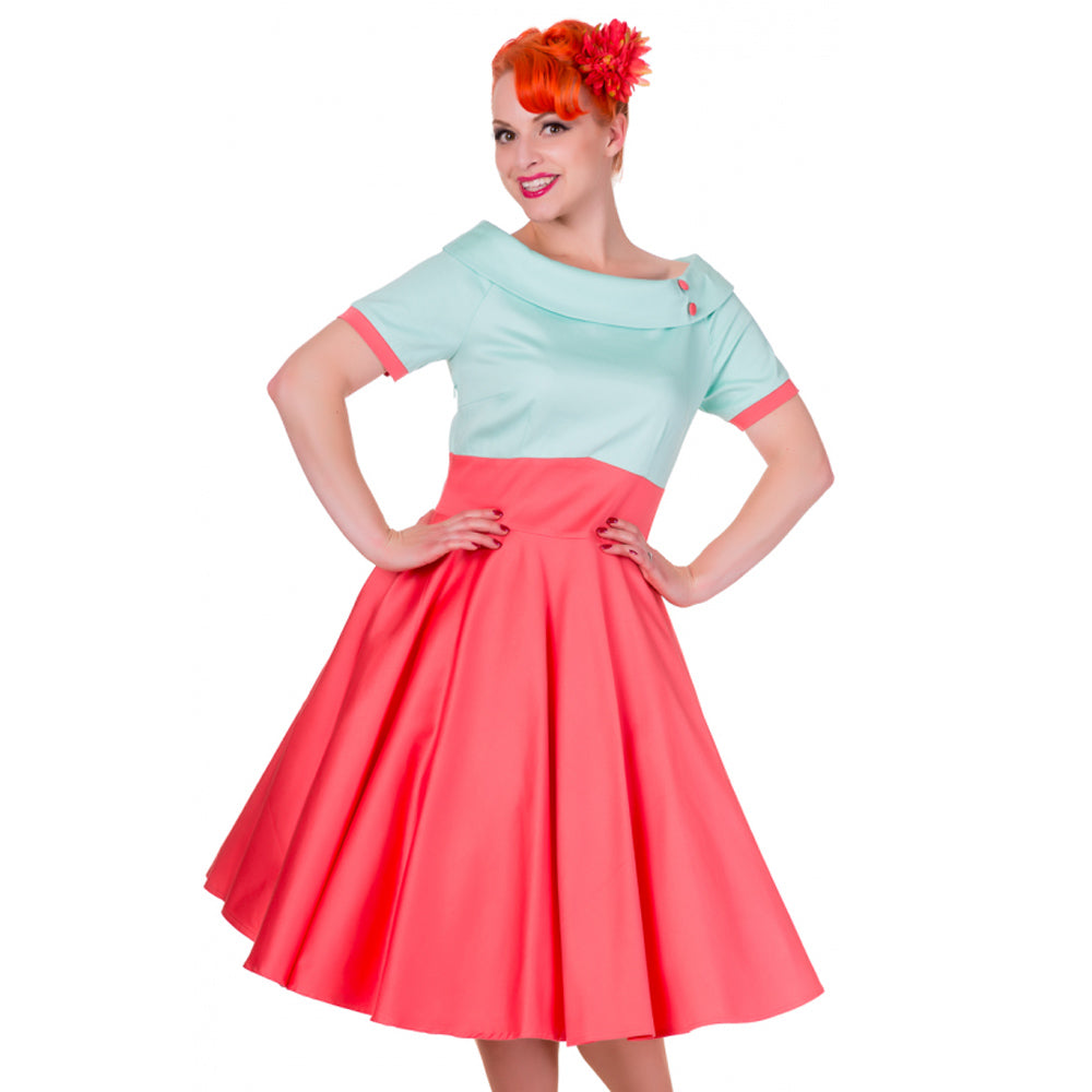 Darlene Retro Style Full Circle Swing Dress (UK8)