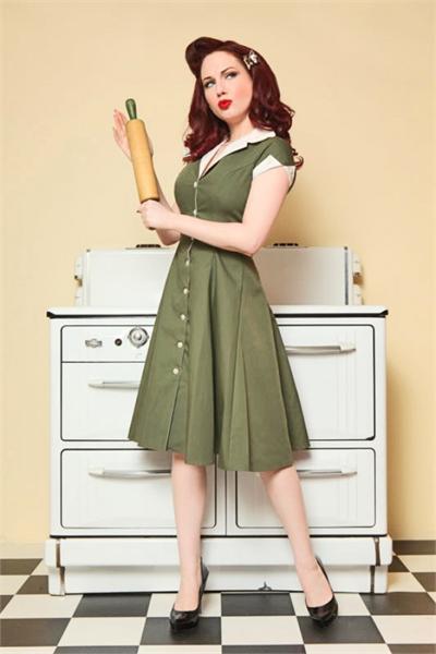 Diner Olive Dress