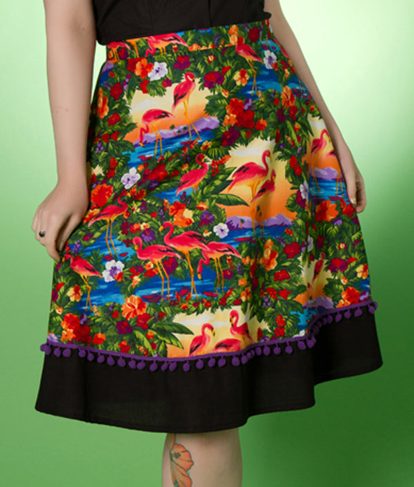 Fiesta Flamingo A-Line Skirt (UK8)