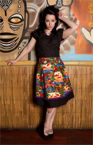 Fiesta Flamingo A-Line Skirt (UK8)