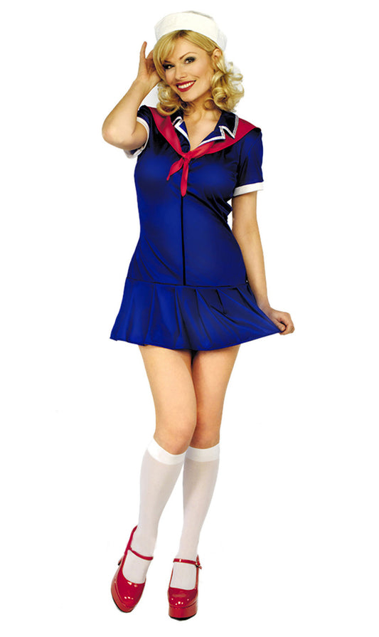 Sailor Cutie Pin Up Dress, Hat and Stockings set (UK8/10)