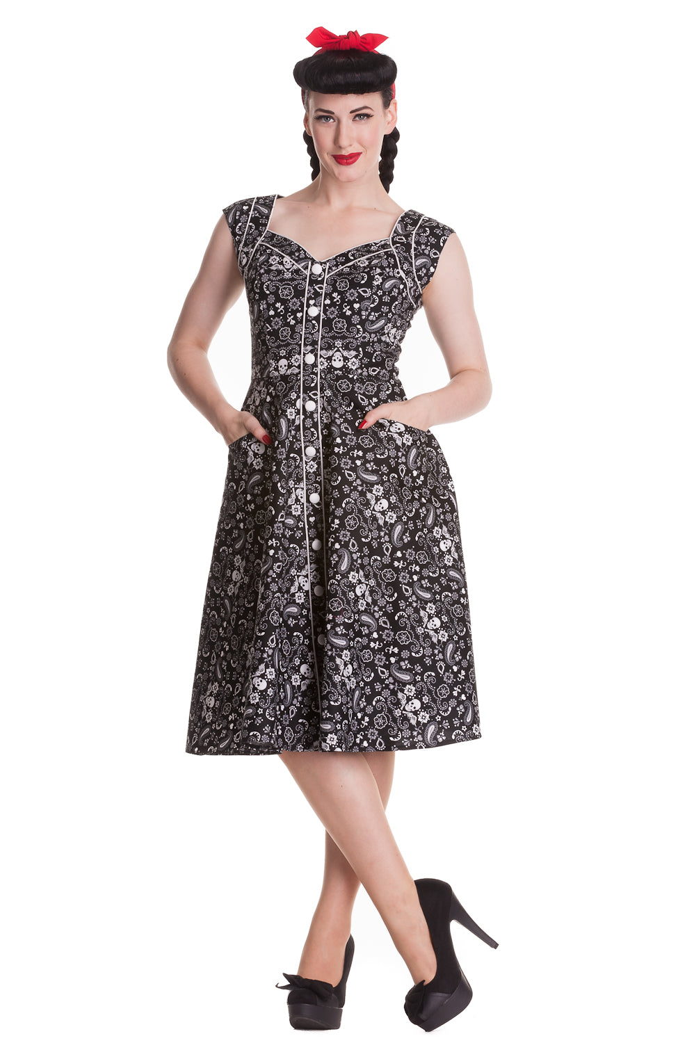 Colorado Black Bandana Dress (UK8)