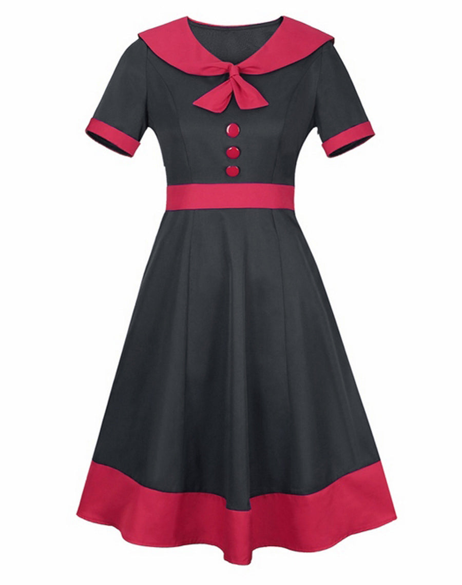 Isabella Black and Red Dress (UK8/10/12/14)