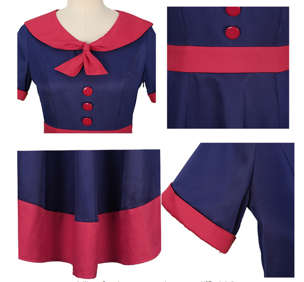 Isabella Navy Blue and Red Dress (UK8)