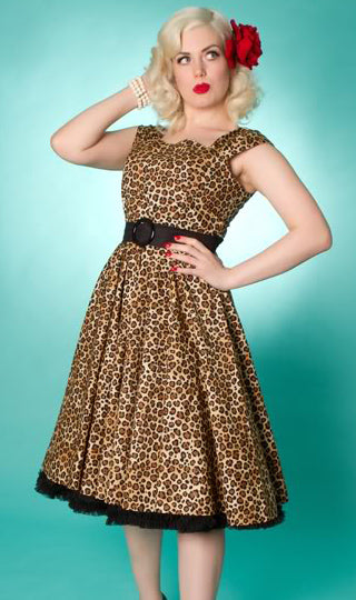 Lady Luck Leopard Swing Dress (UK8/10)