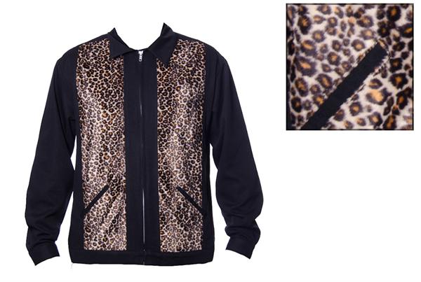 Leopard Panel Black Jacket
