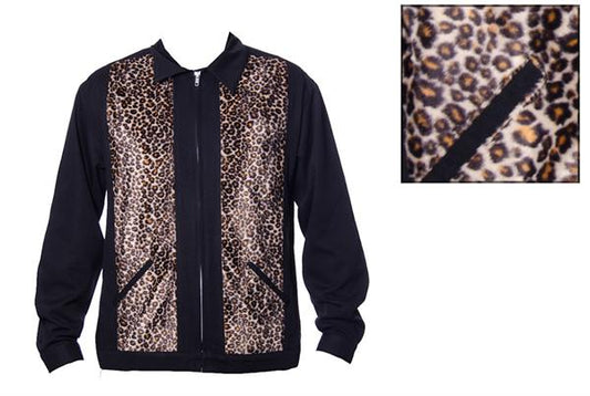 Leopard Panel Black Jacket