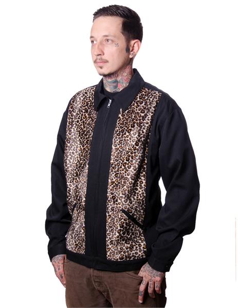 Leopard Panel Black Jacket