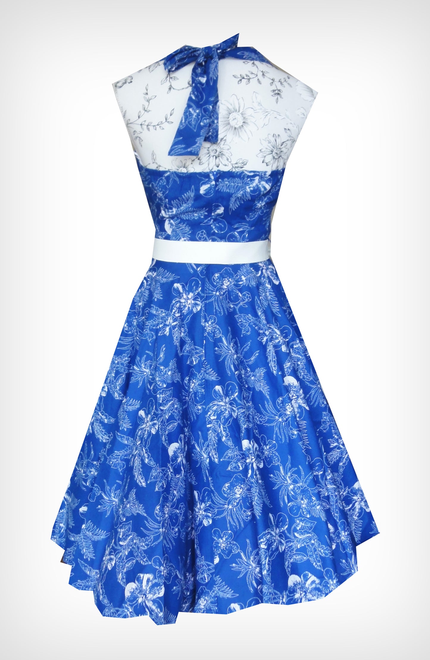 Lola Blue Hawaiian Print Swing Dress (UK14)