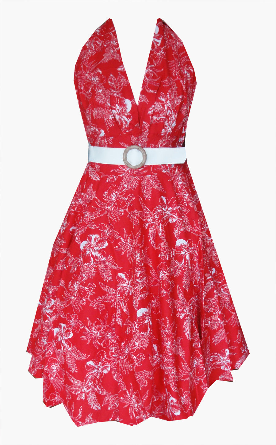 Lola Red Hawaiian Print Swing Dress (UK8/10/12/14/16)
