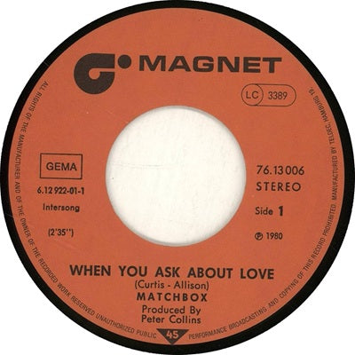 When You Ask About Love 7" Single (vinyl)