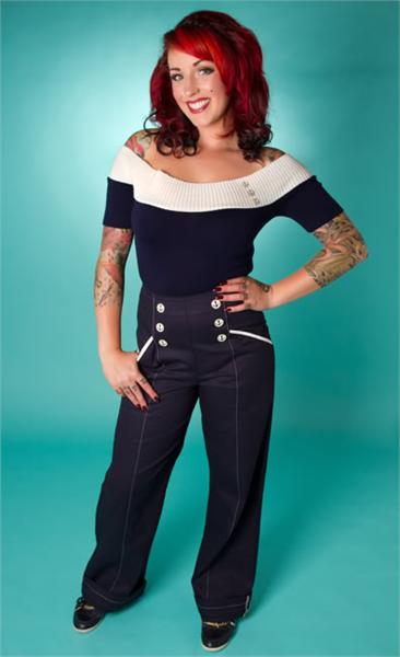 Nautical Nancy Anchor Blue Top (UK8/UK10)