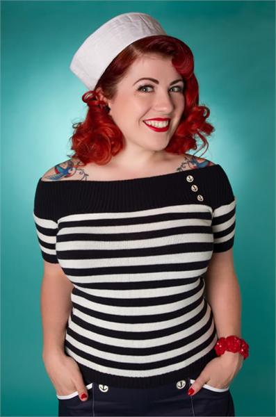 Nautical Nancy Navy Stripe Top (UK8)
